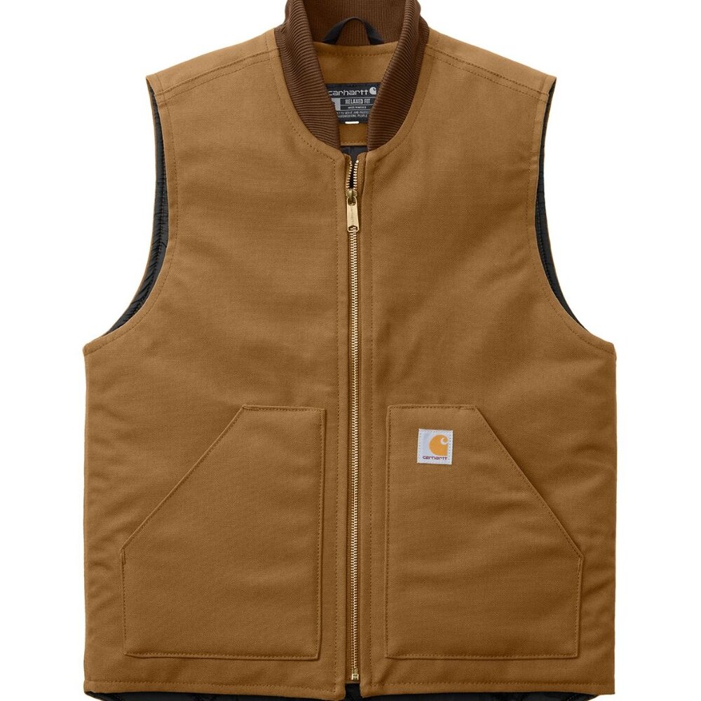 (NWT) Carhartt Mens Duck Insulated Vest Brown